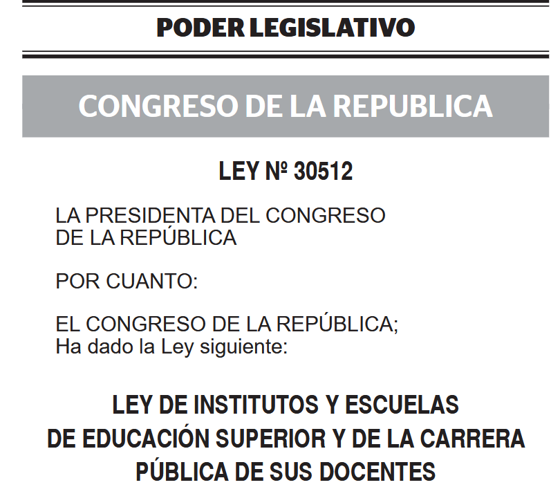 LEY Nº 30512